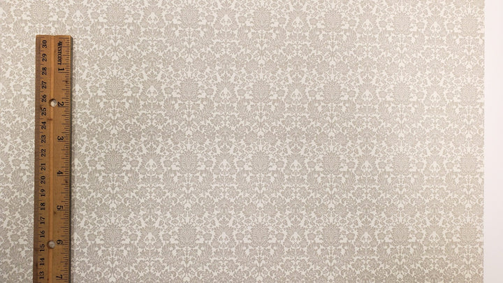 Dollhouse Wallpaper Berkshire Damask Gray Cream Bradbury & Bradbury 1:12 Scale - MiniatureCrush