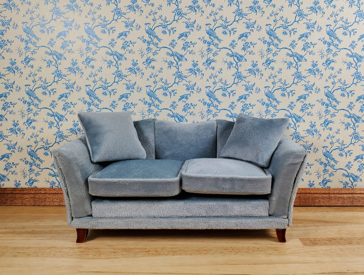 Dollhouse Wallpaper Bird Toile Blue & Cream 1:12 Scale Miniature by Itsy Bitsy - MiniatureCrush