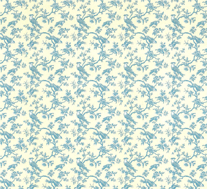 Dollhouse Wallpaper Bird Toile Blue & Cream 1:12 Scale Miniature by Itsy Bitsy - MiniatureCrush
