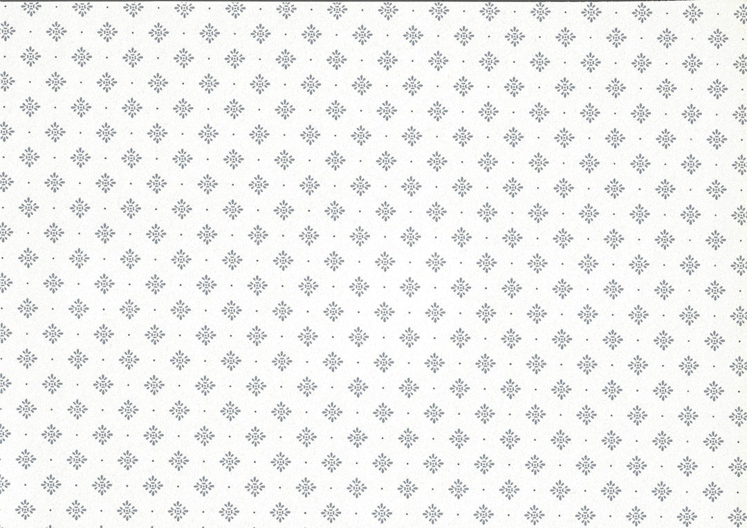 Dollhouse Wallpaper Blue Diamond Stencil on White 3 Sheets 1:12 Scale Miniature - MiniatureCrush