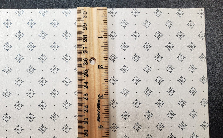Dollhouse Wallpaper Blue Diamond Stencil on White 3 Sheets 1:12 Scale Miniature - MiniatureCrush