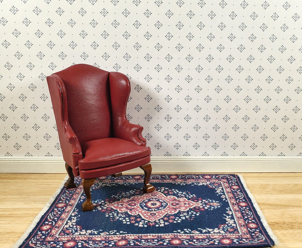 Dollhouse Wallpaper Blue Diamond Stencil on White 3 Sheets 1:12 Scale Miniature - MiniatureCrush