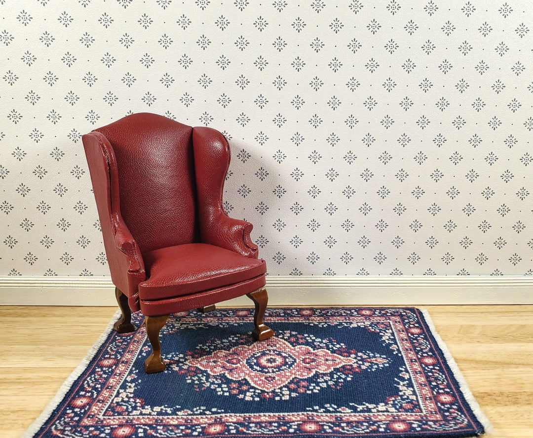 Dollhouse Wallpaper Blue Diamond Stencil on White 3 Sheets 1:12 Scale Miniature - MiniatureCrush