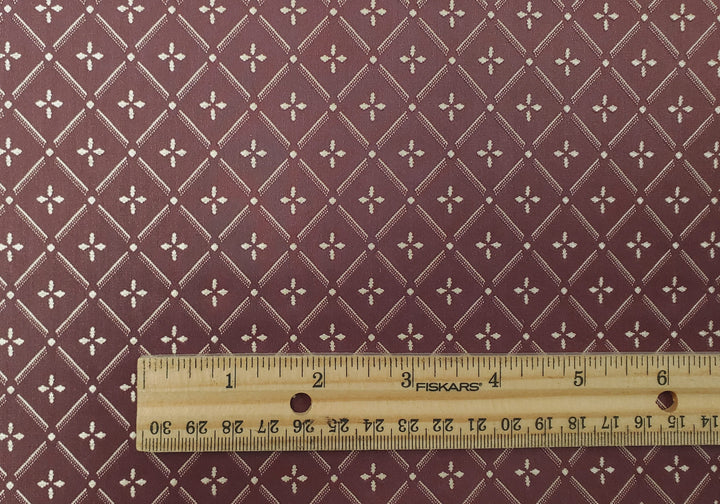 Dollhouse Wallpaper Burgundy Trellis 3 Sheets 1:12 Scale Miniature Heavy Paper - MiniatureCrush