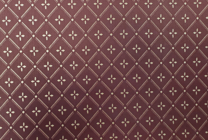 Dollhouse Wallpaper Burgundy Trellis 3 Sheets 1:12 Scale Miniature Heavy Paper - MiniatureCrush