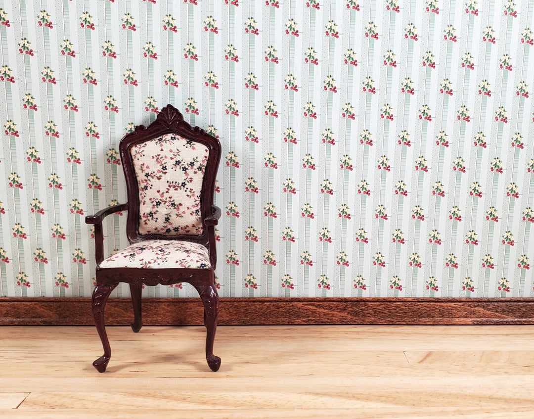 Dollhouse Wallpaper Cherries and Blossoms Bradbury & Bradbury 1:12 Scale - MiniatureCrush
