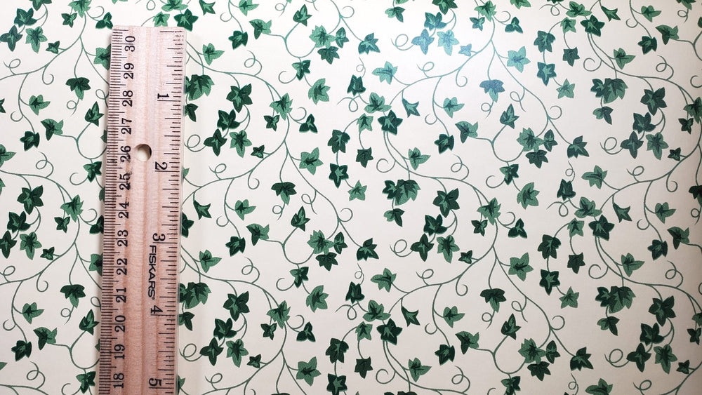 Dollhouse Wallpaper Climbing Ivy Cream 3 Sheets 1:12 Scale Miniature - MiniatureCrush