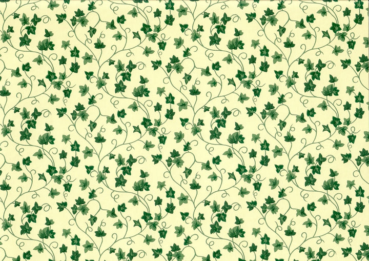 Dollhouse Wallpaper Climbing Ivy Cream 3 Sheets 1:12 Scale Miniature - MiniatureCrush