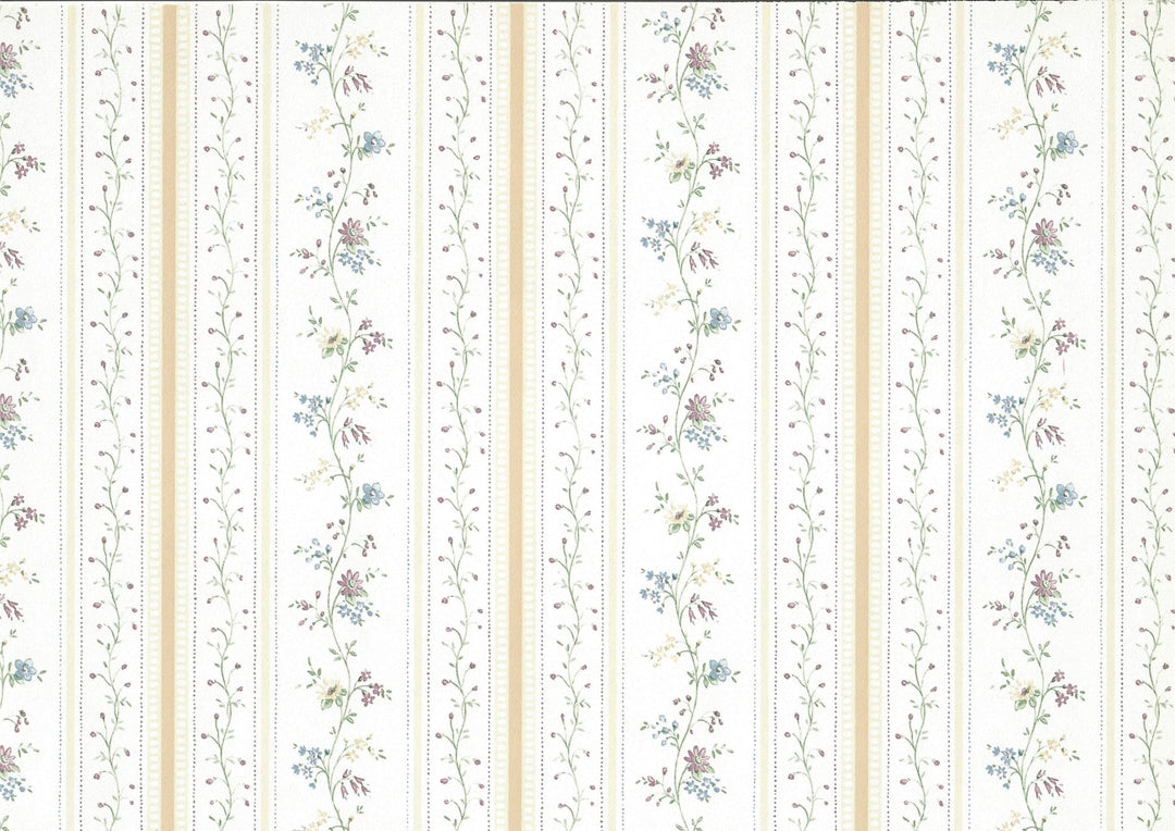 Dollhouse Wallpaper Cottage Beige Stripe 3 Sheets 1:12 Scale Miniature - MiniatureCrush
