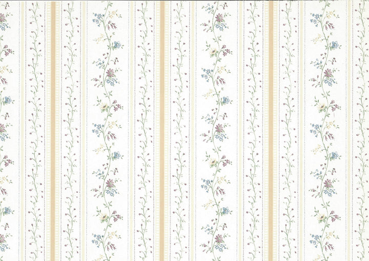 Dollhouse Wallpaper Cottage Beige Stripe 3 Sheets 1:12 Scale Miniature - MiniatureCrush