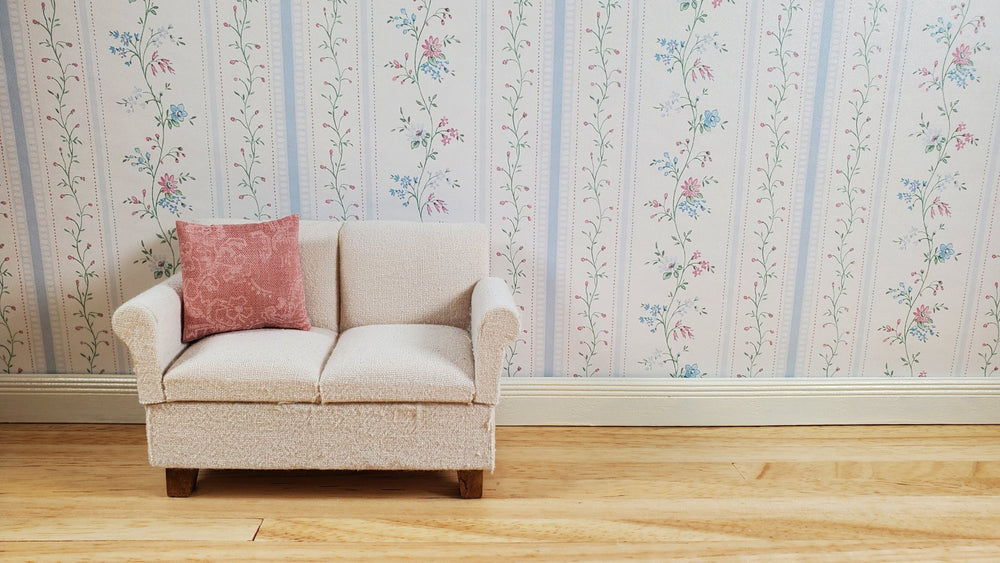 Dollhouse Wallpaper Cottage Blue Stripe 3 Sheets 1:12 Scale Miniature - MiniatureCrush