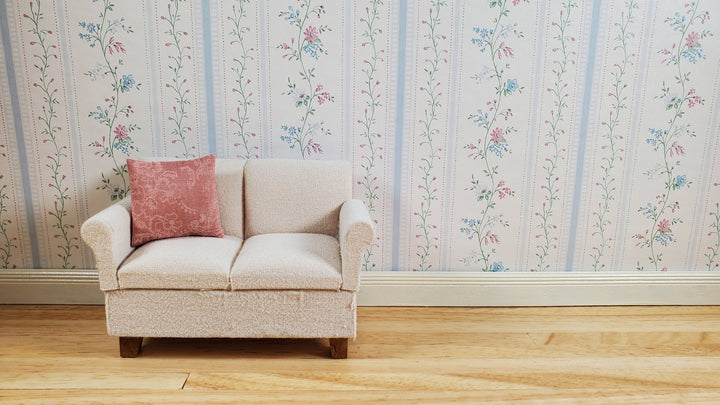 Dollhouse Wallpaper Cottage Blue Stripe 3 Sheets 1:12 Scale Miniature - MiniatureCrush