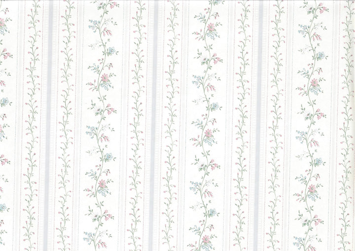 Dollhouse Wallpaper Cottage Blue Stripe 3 Sheets 1:12 Scale Miniature - MiniatureCrush