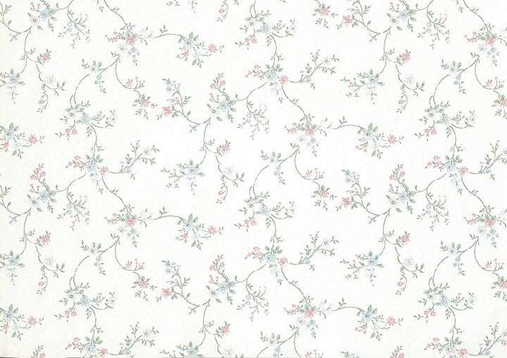 Dollhouse Wallpaper Cottage Garden Floral 3 Sheets 1:12 Scale Miniature - MiniatureCrush