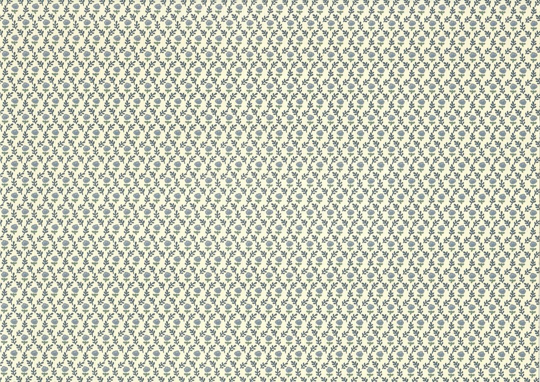 Dollhouse Wallpaper Country Blue Rose 3 sheets 1:12 Scale Miniature - MiniatureCrush