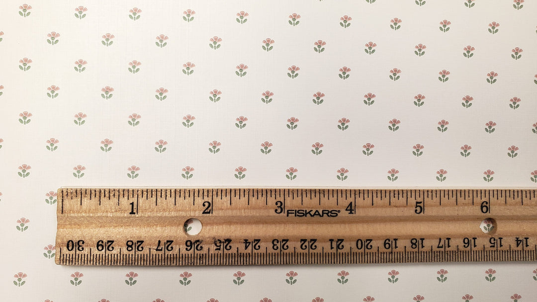 Dollhouse Wallpaper Country Stencil Flowers 3 sheets 1:12 Scale Miniature - MiniatureCrush