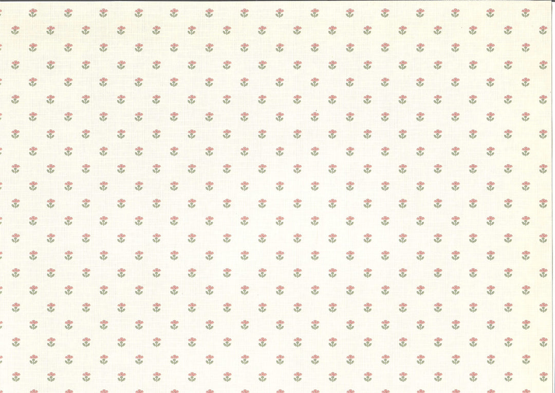 Dollhouse Wallpaper Country Stencil Flowers 3 sheets 1:12 Scale Miniature - MiniatureCrush