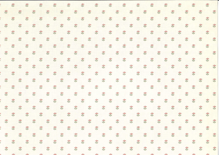 Dollhouse Wallpaper Country Stencil Flowers 3 sheets 1:12 Scale Miniature - MiniatureCrush