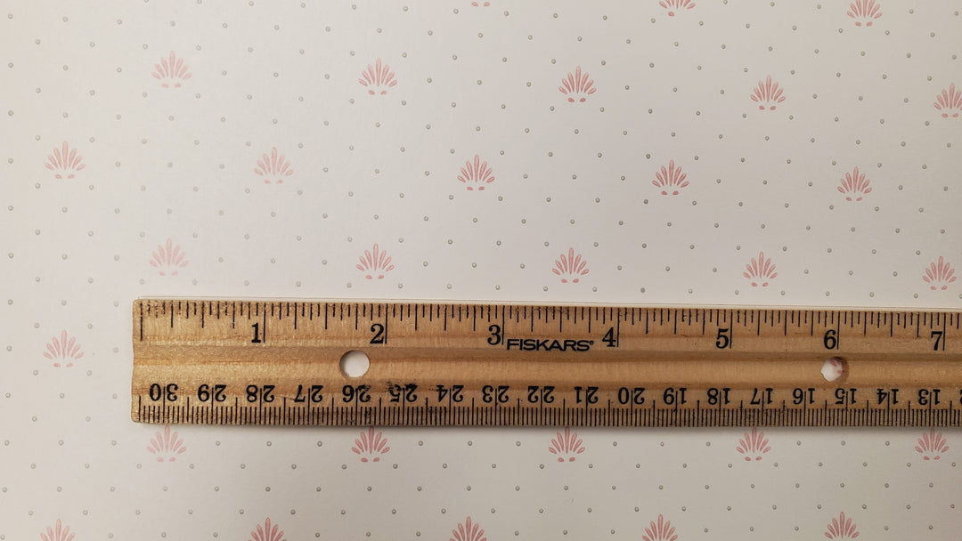 Dollhouse Wallpaper Cream Dusty Rose Gray 3 Sheets 1:12 Scale Miniature - MiniatureCrush