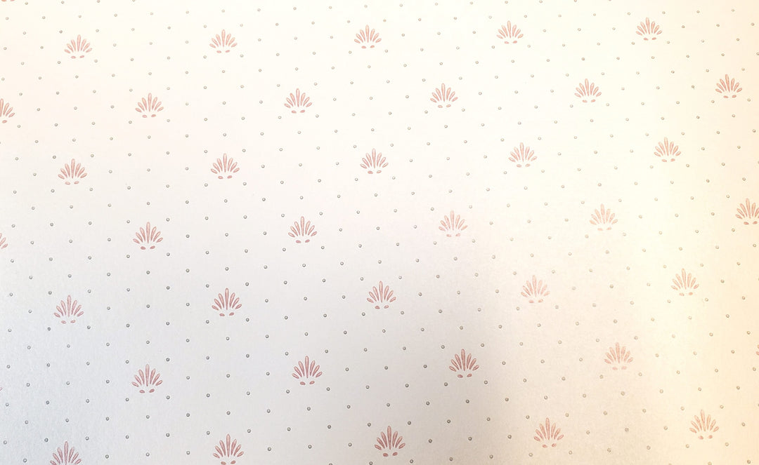 Dollhouse Wallpaper Cream Dusty Rose Gray 3 Sheets 1:12 Scale Miniature - MiniatureCrush