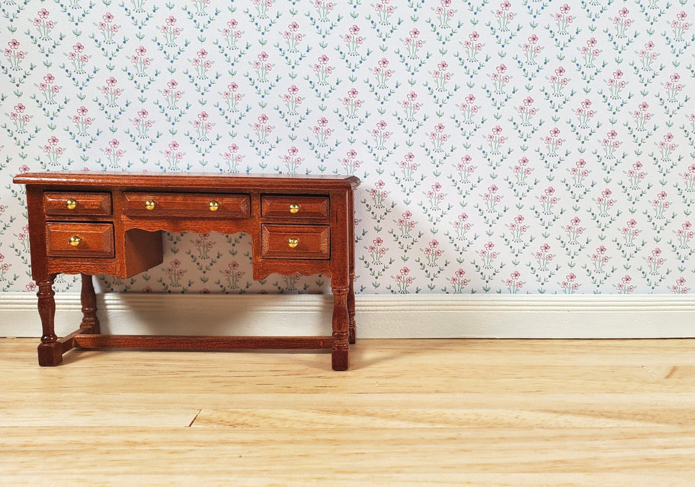 Dollhouse Wallpaper Dainty Daises 3 Sheets White Pink Green Blue - MiniatureCrush