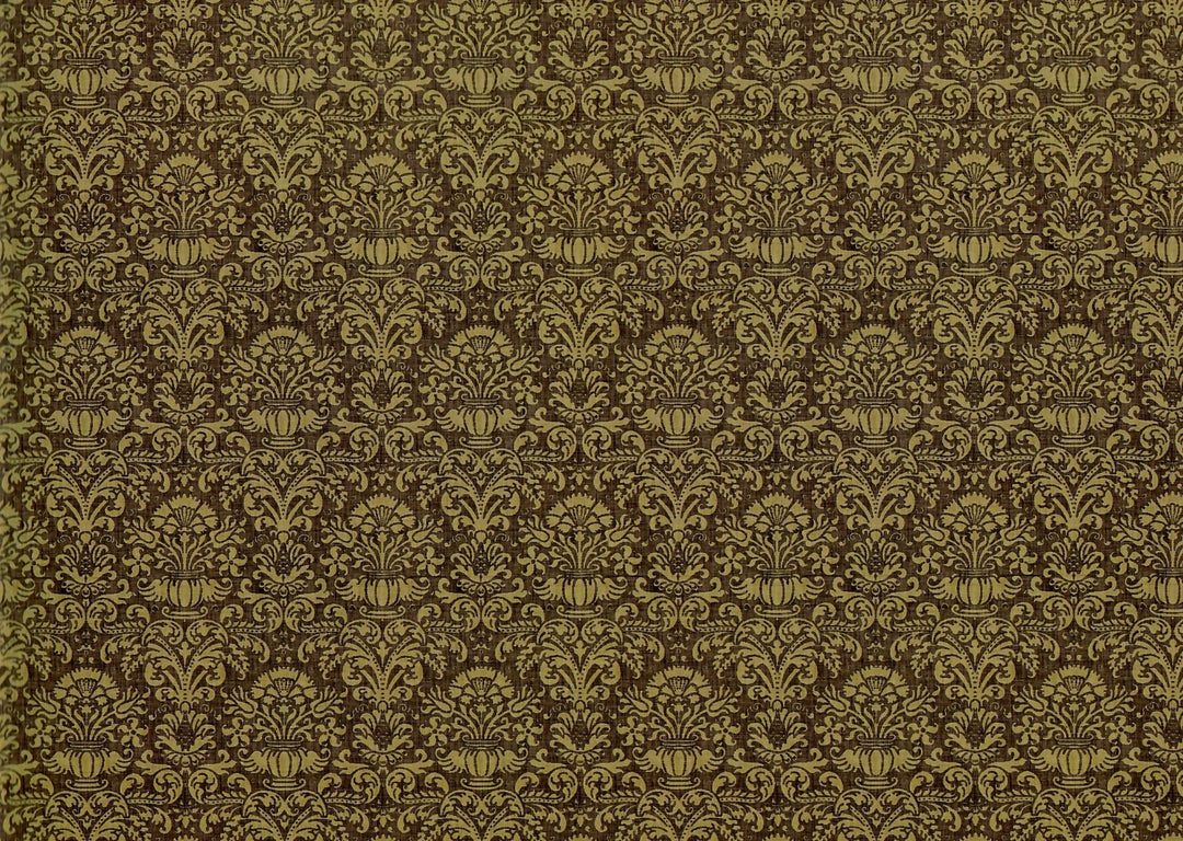 Dollhouse Wallpaper Damask Chocolate Brown Victorian 1:12 Scale Itsy Bitsy Miniatures - Miniature Crush