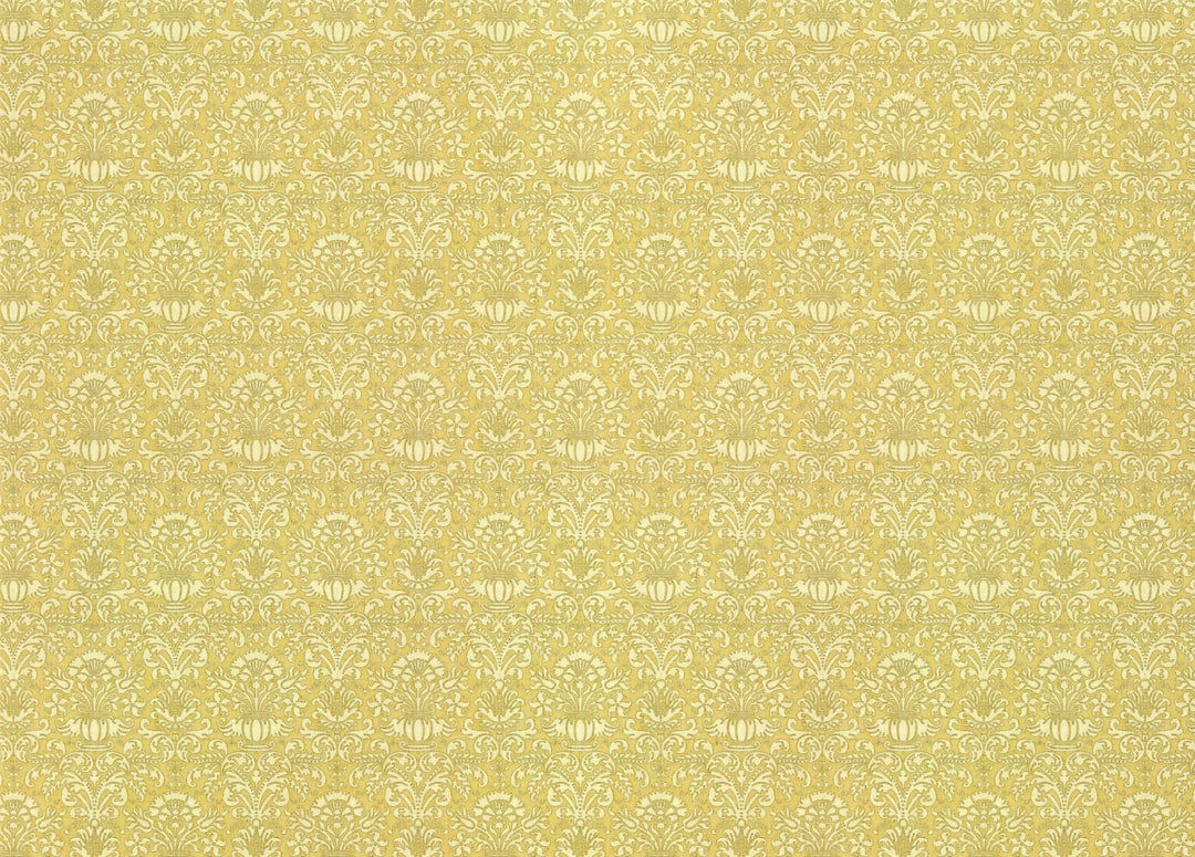 Dollhouse Wallpaper Damask Dark Gold/Beige Victorian 1:12 Scale Itsy Bitsy Miniatures - Miniature Crush