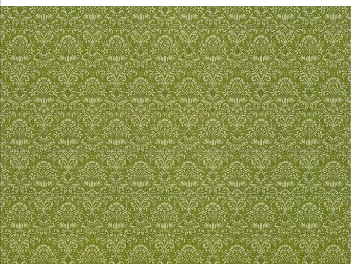 Dollhouse Wallpaper Damask Olive Green Victorian 1:12 Scale Itsy Bitsy Miniatures - Miniature Crush