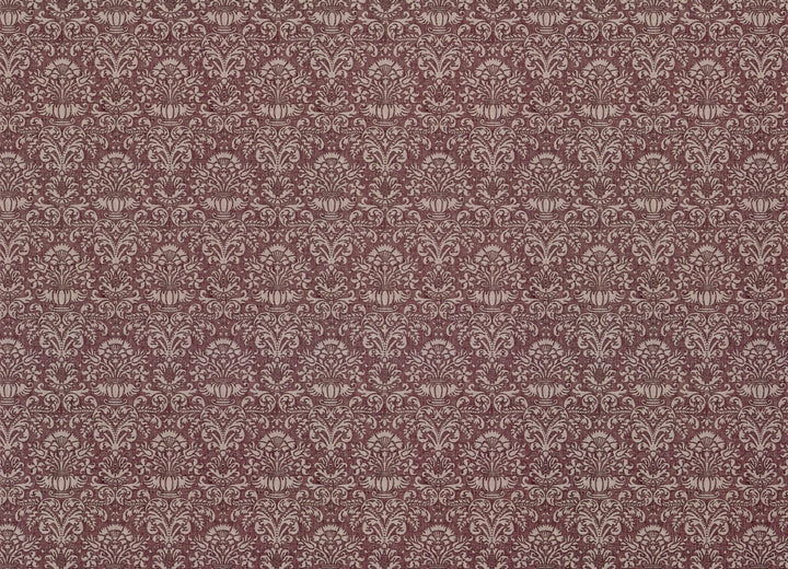 Dollhouse Wallpaper Damask Plum Burgundy Victorian 1:12 Scale Itsy Bitsy Miniatures - Miniature Crush