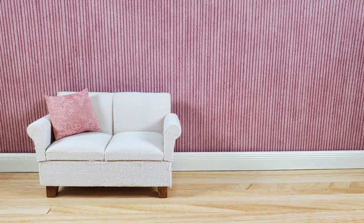 Dollhouse Wallpaper Deep Burgundy Stripe 3 Sheets 1:12 Scale Miniature - MiniatureCrush