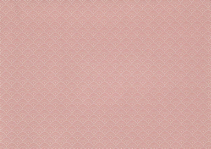 Dollhouse Wallpaper Dusty Rose Scalloped Fan 3 Sheets 1:12 Scale Miniature - MiniatureCrush