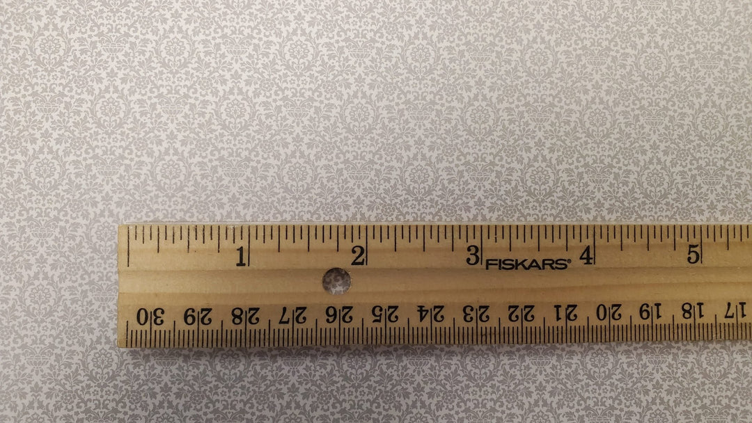 Dollhouse Wallpaper Essex Damask Gray Pewter Bradbury & Bradbury 1:12 Scale - MiniatureCrush