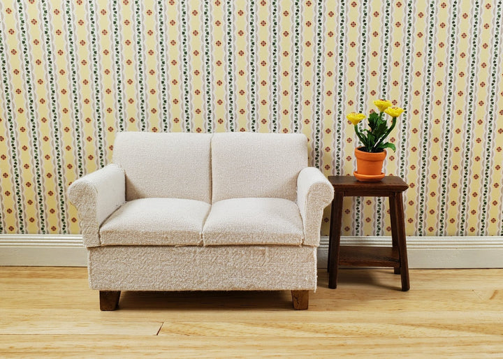 Dollhouse Wallpaper Ivy & Ribbons Pale Yellow Bradbury & Bradbury 1:12 Scale - MiniatureCrush