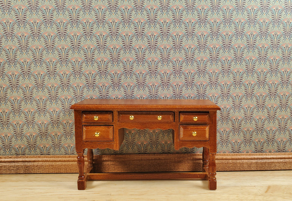 Dollhouse Wallpaper Lily in Ashes of Rose Art Nouveau Bradbury & Bradbury 1:12 - MiniatureCrush