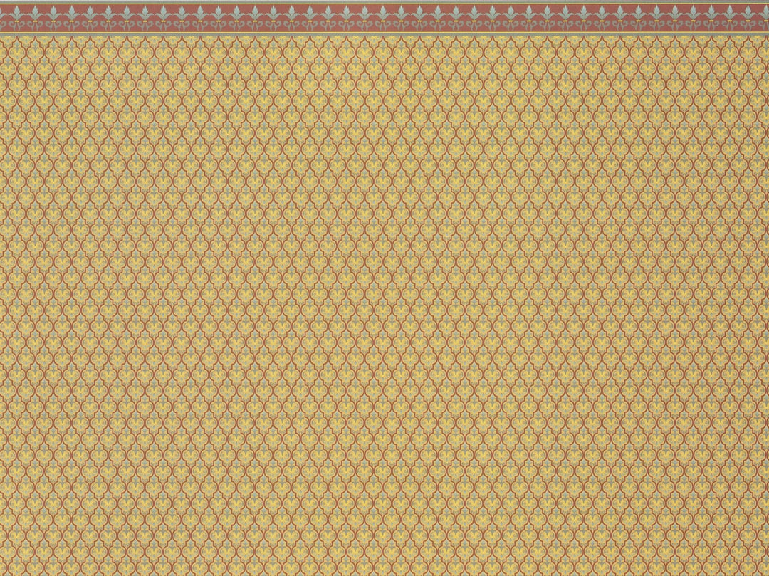 Dollhouse Wallpaper Miniature Brodnax Victorian Maroon & Gold "Morocco" 1:12 Scale - Miniature Crush