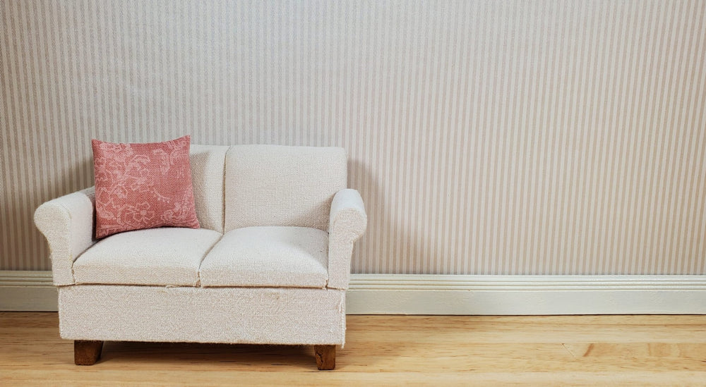 Dollhouse Wallpaper Narrow Beige Stripes 3 Sheets 1:12 Scale Miniature - MiniatureCrush