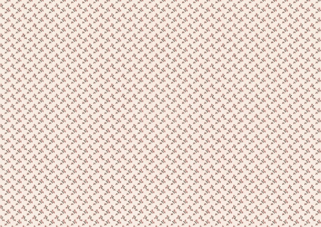 Dollhouse Wallpaper Paul's Garden Pale Pink by Brodnax 1:12 Scale Miniature - MiniatureCrush