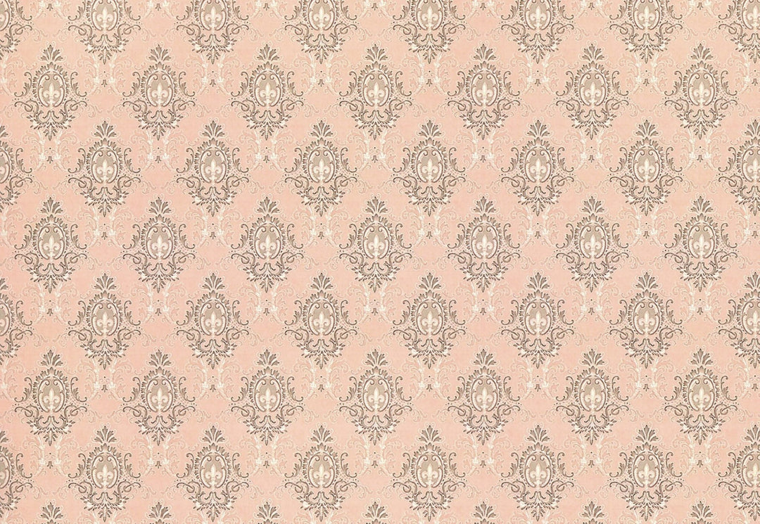 Dollhouse Wallpaper Peachy Pink Victorian 1:12 Scale Miniature by Itsy Bitsy - Miniature Crush