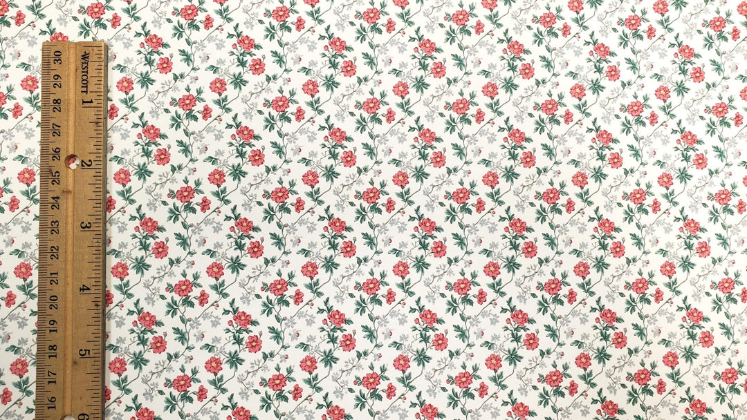 Dollhouse Wallpaper Peony Lace Floral 1:12 Scale by MiniatureCrush - MiniatureCrush