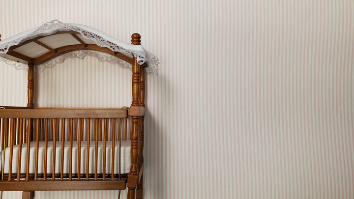 Dollhouse Wallpaper Pink and White Stripes 3 Sheets 1:12 Scale Miniature - MiniatureCrush