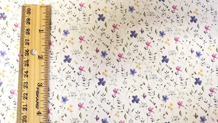 Dollhouse Wallpaper Purple Pink Flowers 3 Sheets 1:12 Scale "Butterfly Blooms" - MiniatureCrush