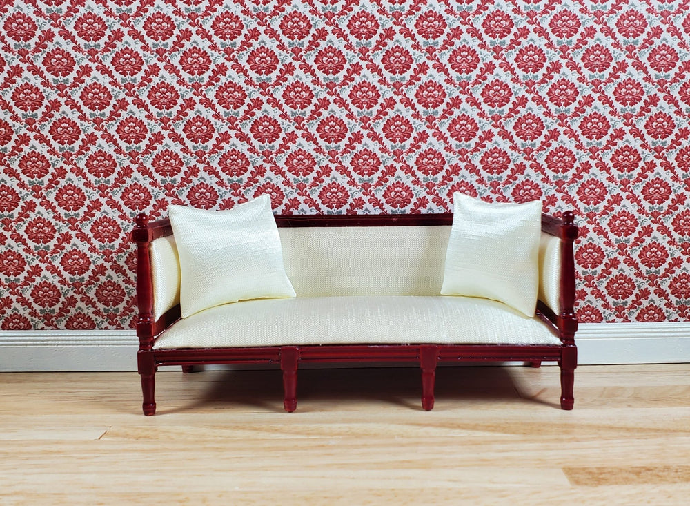 Dollhouse Wallpaper Red Coral Damask 1:12 Scale by MiniatureCrush - MiniatureCrush