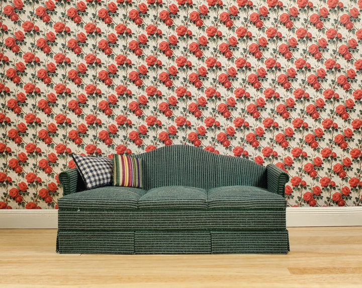 Dollhouse Wallpaper Red Rose Cluster 1:12 Scale by MiniatureCrush - MiniatureCrush