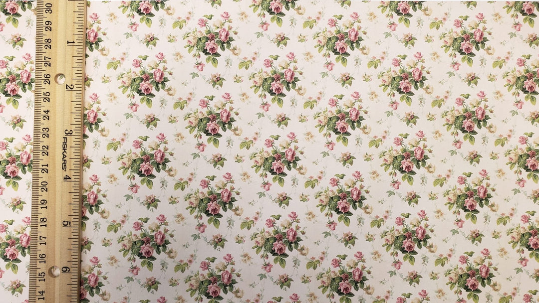 Dollhouse Wallpaper Rose Spray Bradbury & Bradbury 1:12 Scale Miniature - MiniatureCrush