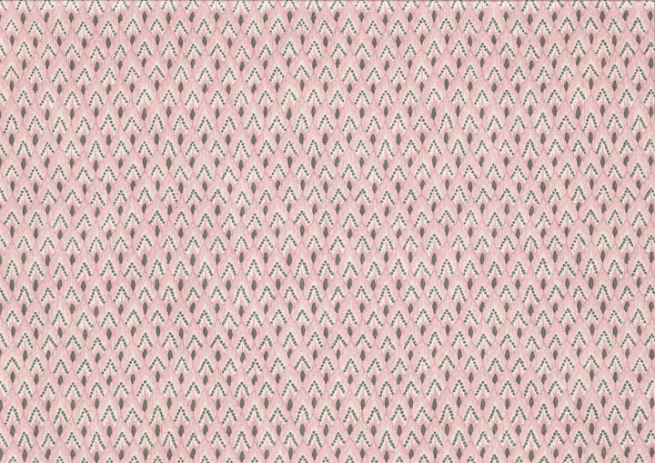 Dollhouse Wallpaper Rosewood Arrows Pink Charcoal 3 Sheets 1:12 Scale Miniature - MiniatureCrush