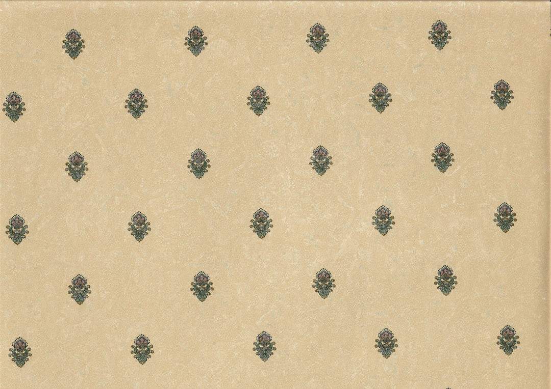 Dollhouse Wallpaper Royal Flower Beige 3 sheets 1:12 Scale Miniature - MiniatureCrush