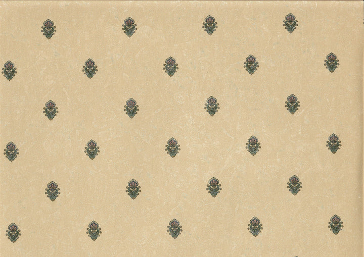 Dollhouse Wallpaper Royal Flower Beige 3 sheets 1:12 Scale Miniature - MiniatureCrush