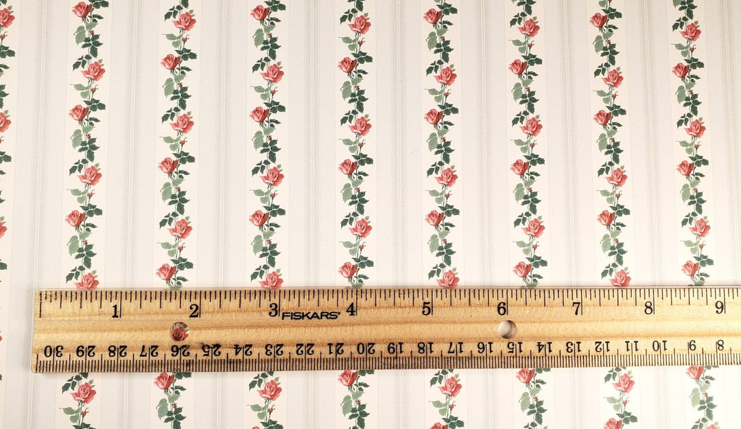 Dollhouse Wallpaper Still More Roses Bradbury & Bradbury 1:12 Scale Miniature - MiniatureCrush
