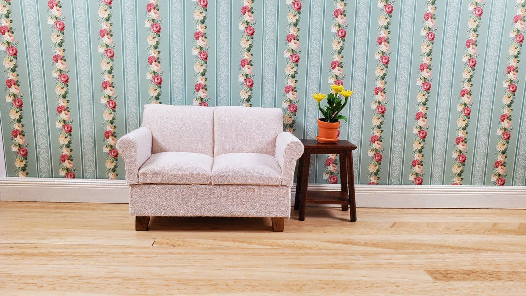 Dollhouse Wallpaper Striped Roses Sage Green Bradbury & Bradbury 1:12 Scale - MiniatureCrush