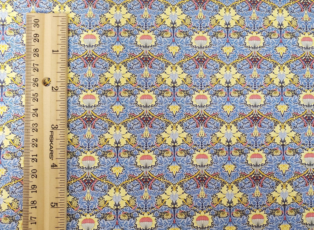 Dollhouse Wallpaper Victorian Morris Style Blue 1:12 Scale Miniature Itsy Bitsy - MiniatureCrush